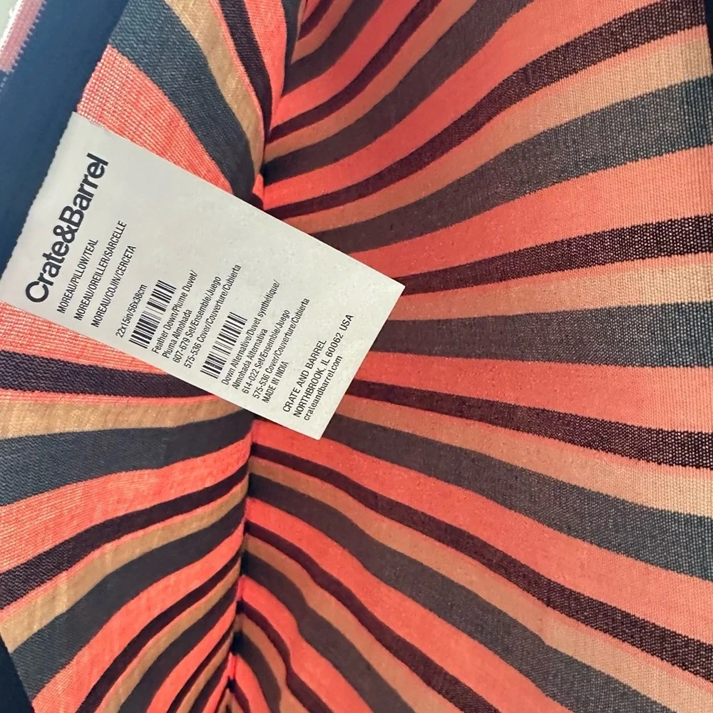 Crate&Barrel Multicolor Striped Accent Pillow